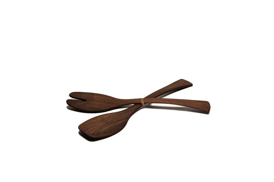 Andrew Pearce Large Walnut Salad Servers