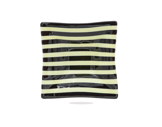 Tuxedo Stripe Square Bowl