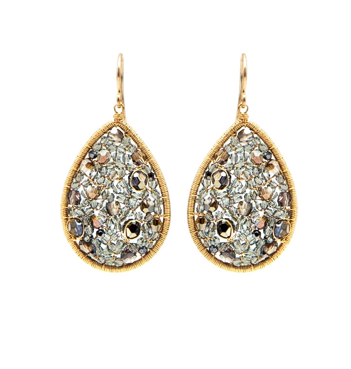 Dana Kellin Neutral Brown Diamond Teardrop Earrings