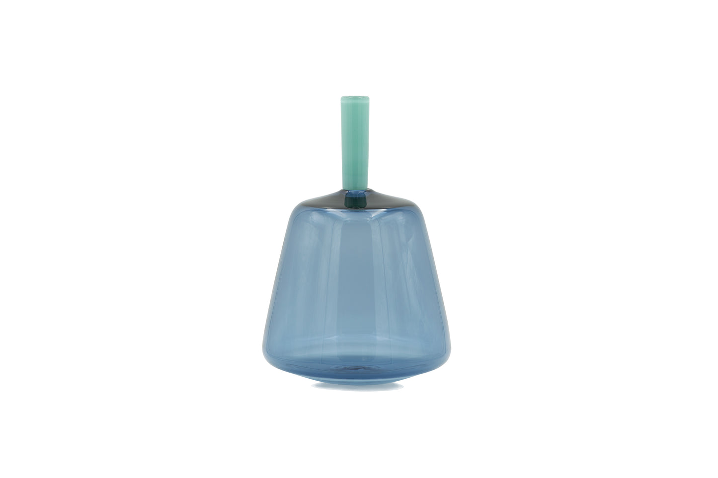 Handblown Short Slant Tube Top Vessel