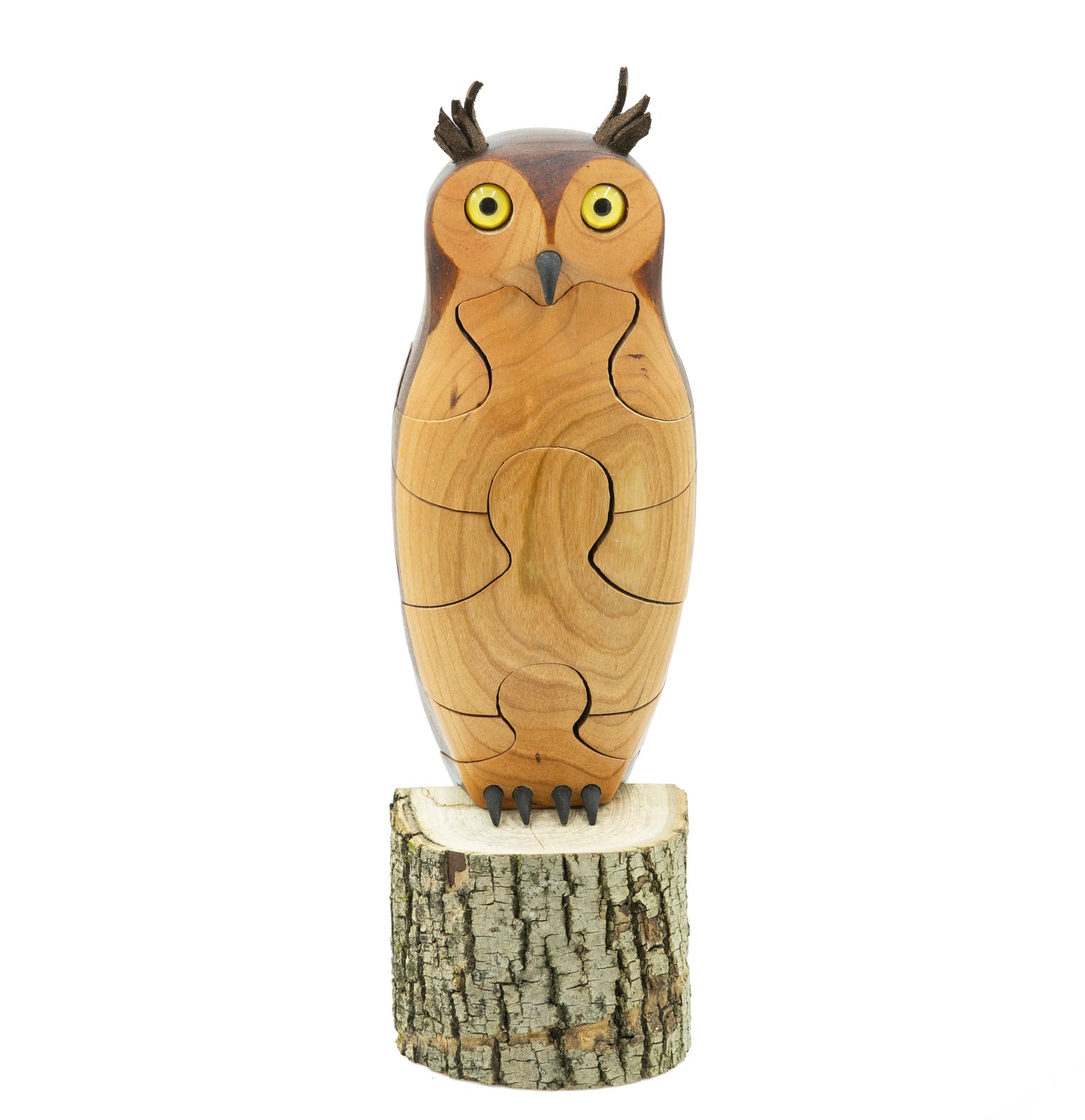 Cherry and Walnut Great Horned Owl Puzzle