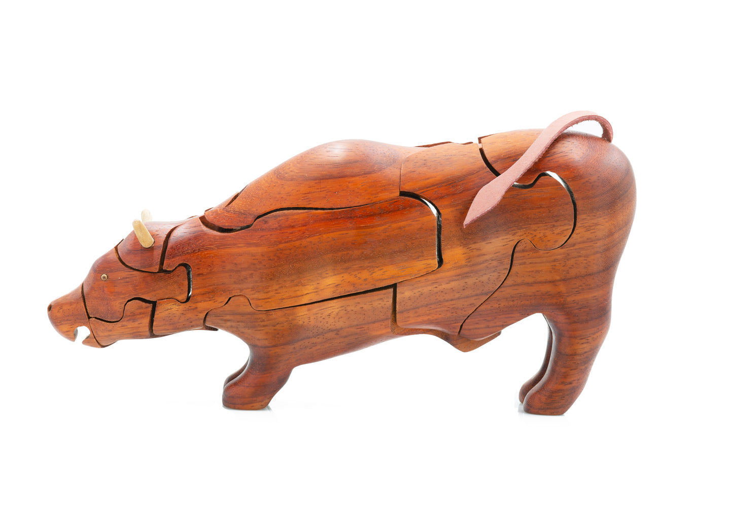 Padauk Market Bull with Bear Puzzle