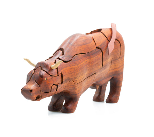 Padauk Market Bull with Bear Puzzle