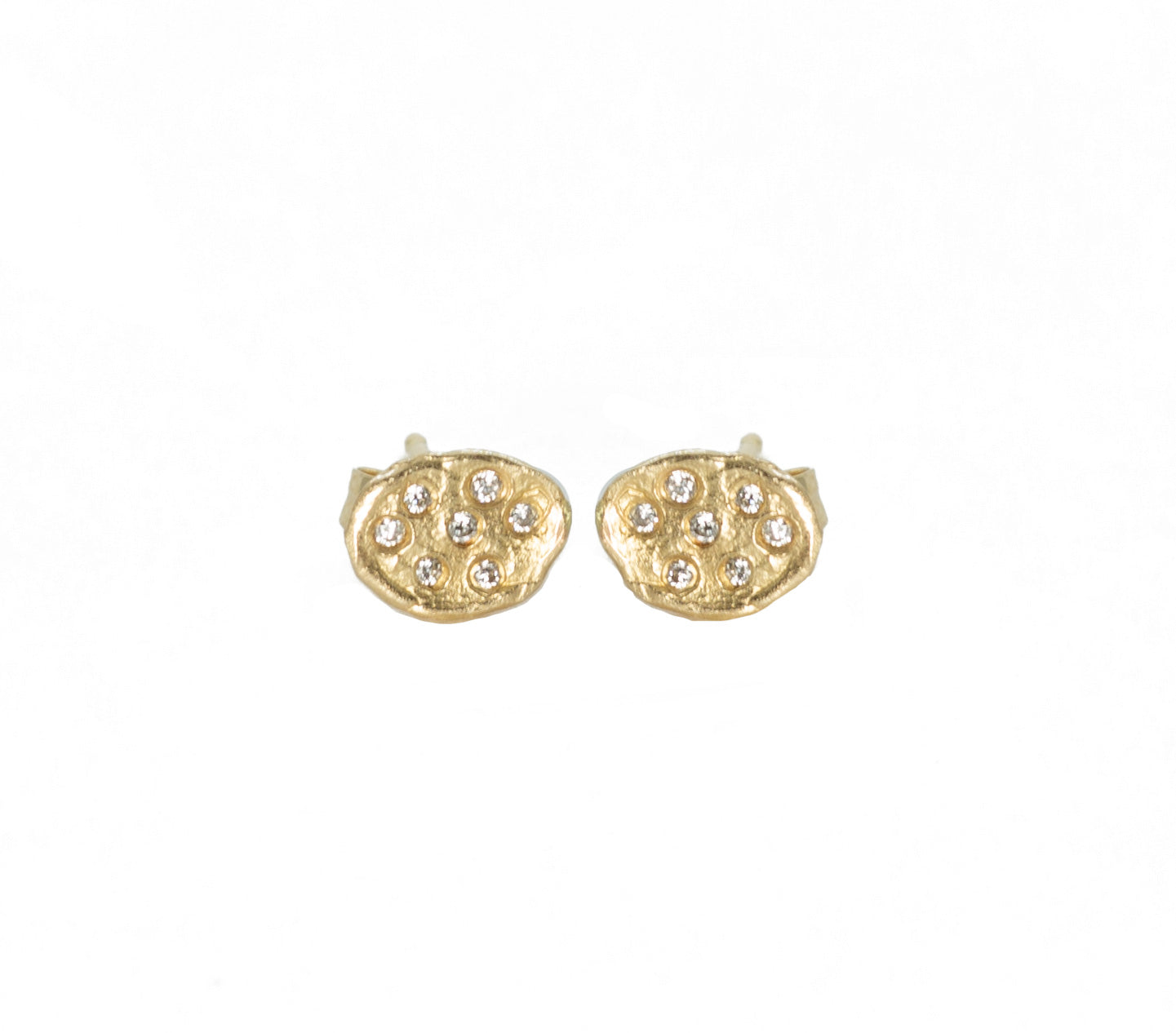 Large Pave Flake Post Earring