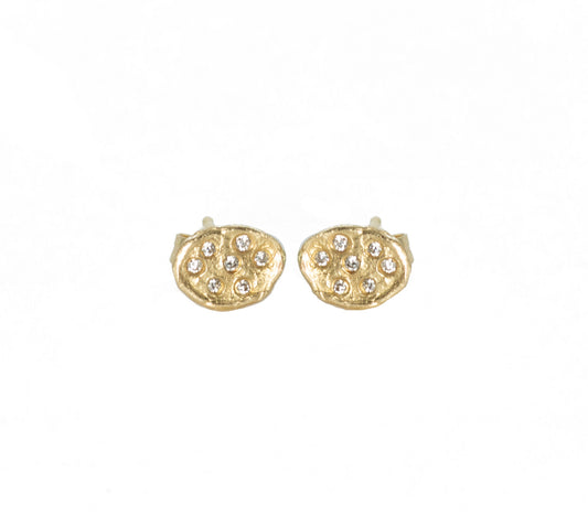 Large Pave Flake Post Earring