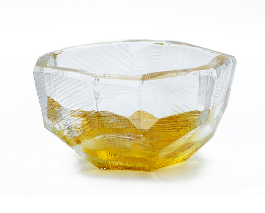 Amber Crystal Cut Bowl