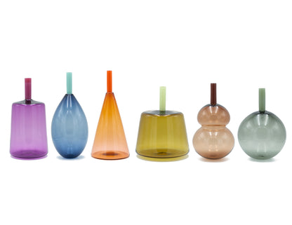 Handblown Tall Slant Tube Top Vessel