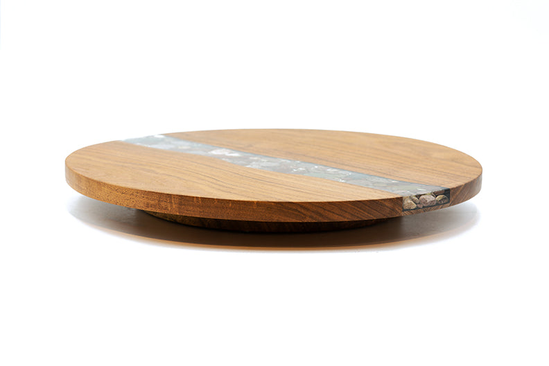 Riverstone and Mesquite Lazy Susan